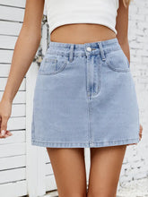 Load image into Gallery viewer, Trendy Versatile Denim Mini Skirt