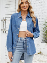 Load image into Gallery viewer, Relaxed Fit Snap-Button Long-Sleeve Denim Shirt