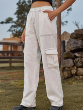 Load image into Gallery viewer, Vintage Elastic Waist Relaxed Fit Denim Cargo Pants