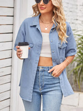 Load image into Gallery viewer, Slim Fit Short-Sleeve Button-Down Denim Shirt