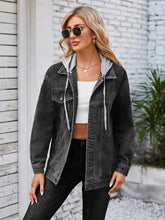 Načíst obrázek do prohlížeče Galerie, Loose Fit Mid-Length Hooded Denim Jacket