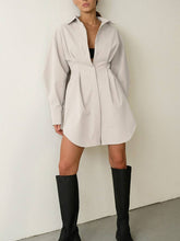 Load image into Gallery viewer, Casual Elegant Solid Patchwork Turndown Collar Shirt Dress Dresses