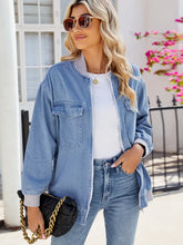 Načíst obrázek do prohlížeče Galerie, Trendy Zip-Up Denim Baseball Jacket