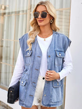 Načíst obrázek do prohlížeče Galerie, Trendy Washed Multi-Pocket Denim Vest