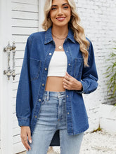 Load image into Gallery viewer, Relaxed Fit Snap-Button Long-Sleeve Denim Shirt
