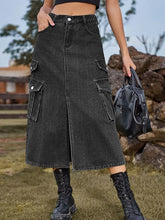 Indlæs billede til gallerivisning American Style Elastic Waist Denim Skirt