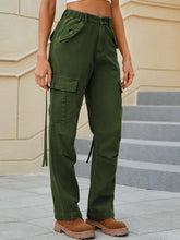 Load image into Gallery viewer, Washed Ribbon Utility Denim Pants