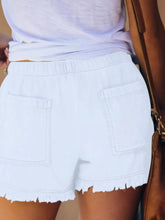 Load image into Gallery viewer, Elastic Waist Slim Fit Denim Hot Shorts