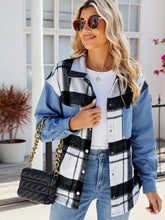 Načíst obrázek do prohlížeče Galerie, Trendy Washed Plaid Denim Jacket