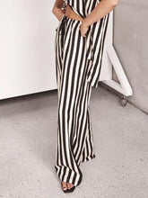 Load image into Gallery viewer, Resort Casual Striped Loose Wide Leg Pants-Set