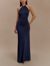 Load image into Gallery viewer, Slinky Halter Maxi Dress - Navy