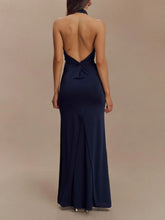 Load image into Gallery viewer, Slinky Halter Maxi Dress - Navy