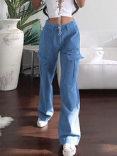 Load image into Gallery viewer, Versatile Multi-Pocket Loose Fit Cargo Jeans
