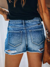 Load image into Gallery viewer, Summer Distressed Frayed Denim Shorts