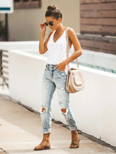 Load image into Gallery viewer, Unique Paint Splatter Distressed Cropped Denim Pants