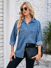 Load image into Gallery viewer, Lightweight Washed Denim Shirt