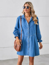 Load image into Gallery viewer, Loose Washed Patchwork Denim Dress