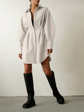 Load image into Gallery viewer, Casual Elegant Solid Patchwork Turndown Collar Shirt Dress Dresses