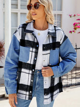 Načíst obrázek do prohlížeče Galerie, Trendy Washed Plaid Denim Jacket