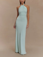 Load image into Gallery viewer, Slinky Halter Maxi Dress - Lagoon