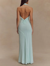 Load image into Gallery viewer, Slinky Halter Maxi Dress - Lagoon