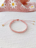 Adjustable Drawstring Beaded Bracelet Rose Fantasy