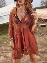 Görseli Galeri görüntüleyiciye yükleyin, Lace Loose Beach Vacation Bikini Cover-Up Dress