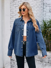 Load image into Gallery viewer, Spring Four-Button Long Sleeve Denim Shirt