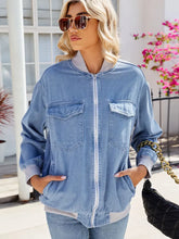 Načíst obrázek do prohlížeče Galerie, Trendy Zip-Up Denim Baseball Jacket