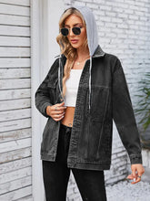 Načíst obrázek do prohlížeče Galerie, Loose Fit Mid-Length Hooded Denim Jacket