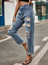 Load image into Gallery viewer, Trendy Frayed Slim-Fit Cropped Jeans