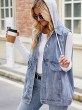 Načíst obrázek do prohlížeče Galerie, Hooded Denim Vest Sleeveless Jacket Summer Trendy