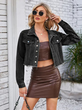 Načíst obrázek do prohlížeče Galerie, Slim-Fit Washed Denim Long-Sleeve Jacket