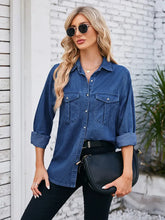 Load image into Gallery viewer, Lightweight Washed Denim Shirt