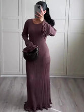 Load image into Gallery viewer, Bell-Sleeve Knit Long Dress