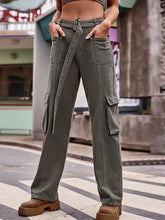 Load image into Gallery viewer, Trendy Urban Hip-Hop Denim Cargo Pants