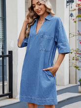 Load image into Gallery viewer, Elegant Loose-Fit V-Neck Midi Dress