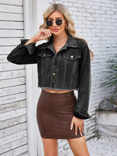 Načíst obrázek do prohlížeče Galerie, Slim-Fit Washed Denim Long-Sleeve Jacket