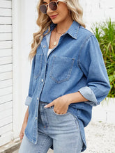 Load image into Gallery viewer, Relaxed Fit Snap-Button Long-Sleeve Denim Shirt
