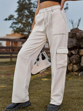 Load image into Gallery viewer, Vintage Elastic Waist Relaxed Fit Denim Cargo Pants