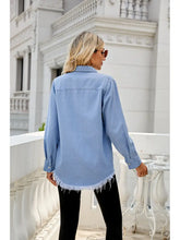 Načíst obrázek do prohlížeče Galerie, Washed Frayed Denim Shirt Jacket