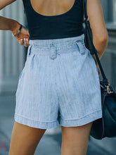 Load image into Gallery viewer, Trendy High-Waist Denim Shorts