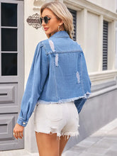 Indlæs billede til gallerivisning Casual Distressed Denim Jacket