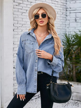 Load image into Gallery viewer, Spring Four-Button Long Sleeve Denim Shirt