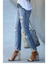 Load image into Gallery viewer, Slim Fit Ripped Cropped Jeans