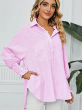 Load image into Gallery viewer, Loose-Fit Pleated Cuff Striped Shirt
