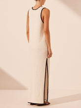 Load image into Gallery viewer, Plunging V Neck Contrast Maxi Dress