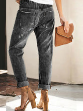 Load image into Gallery viewer, Autumn Drawstring Ripped Denim Pants