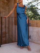 Load image into Gallery viewer, Summer Halter Satin Bridesmaid Prom Maxi Dresses