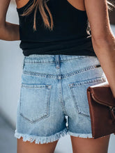 Load image into Gallery viewer, Classic Frayed Hem Ripped Denim Shorts